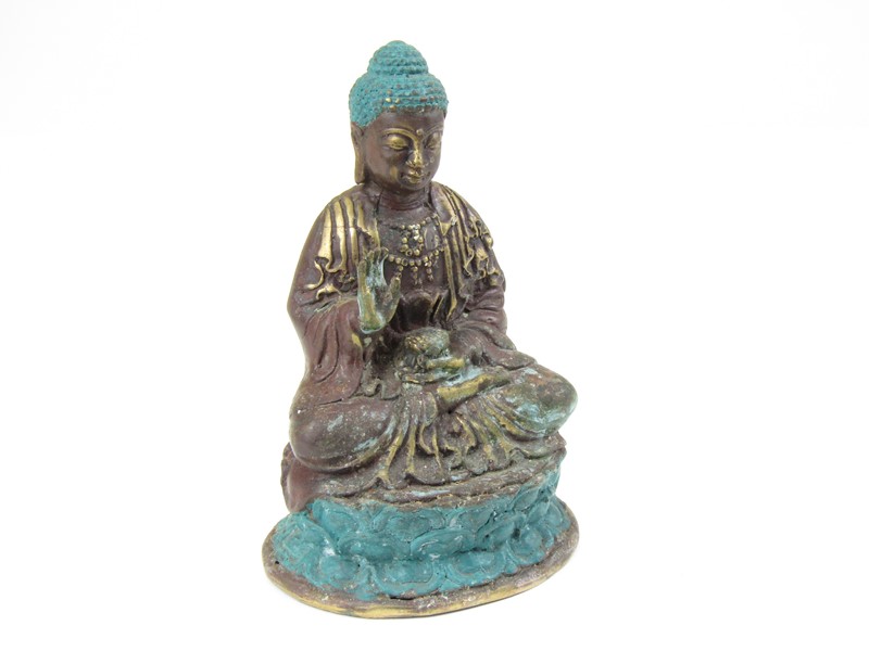 Buddha z kovu 14 cm