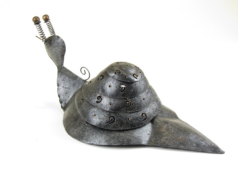 Kovová soška šneka 38 cm