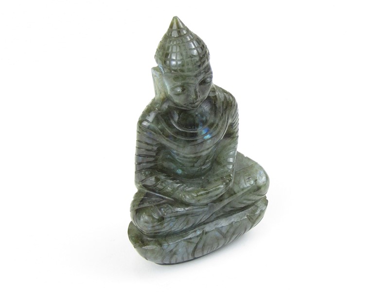 Socha Buddha z labradoritu 13 cm