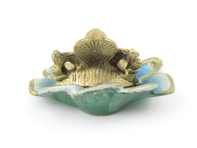 Ganéš kovový na květině 10 cm 