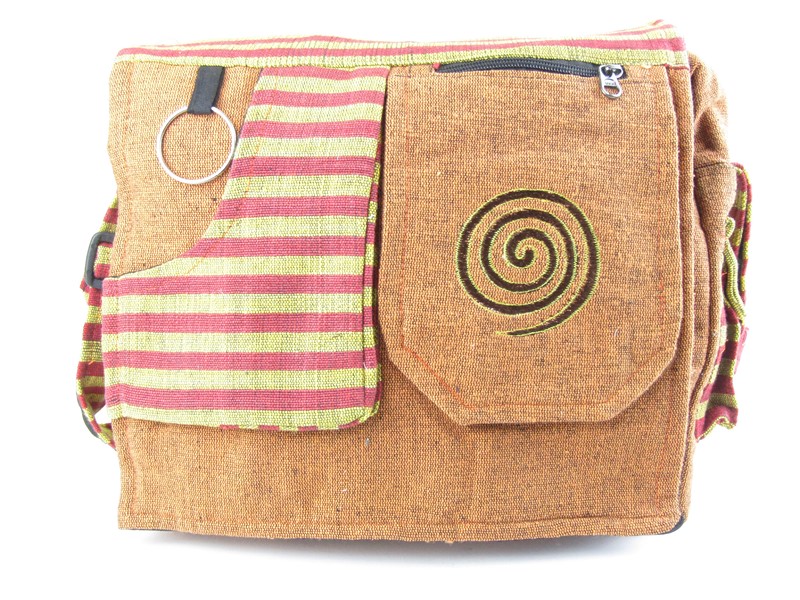 Taška z Nepálu oranžová se spirálou