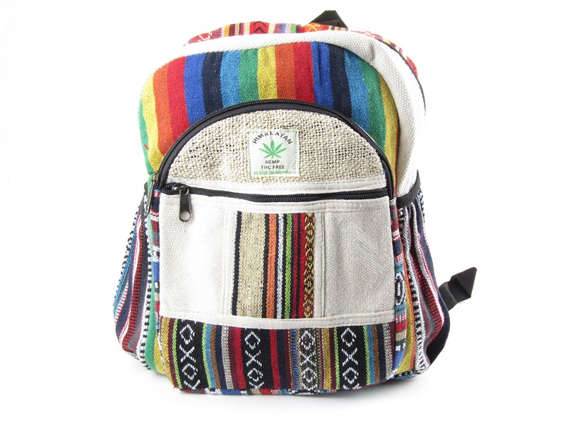 Batoh barevný z Nepálu s konopím