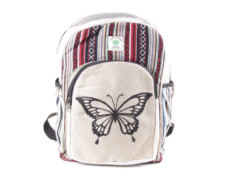 Konopný batoh s motýlem velký
