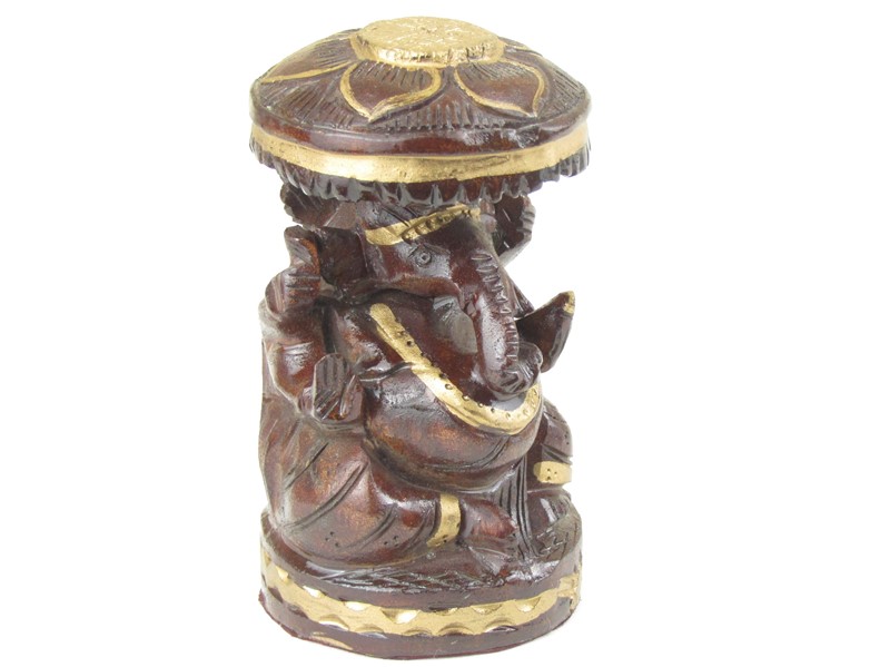 Hinduistický bůh Ganéš ze dřeva 10 cm