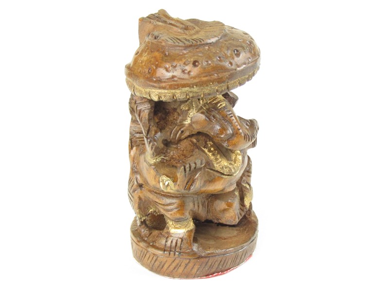 Hinduistický bůh Ganéš ze dřeva 7,5 cm