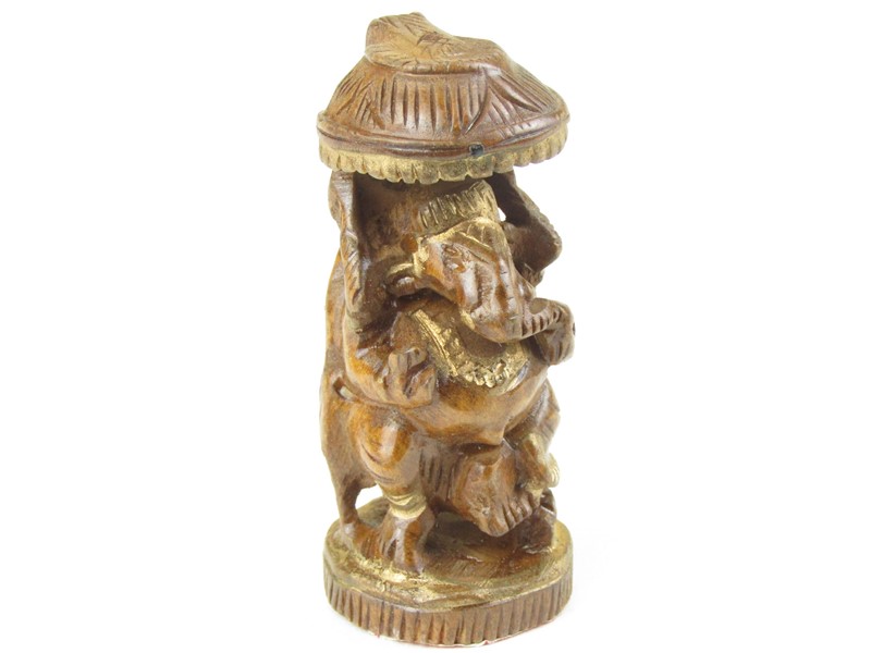 Hinduistický bůh Ganéš ze dřeva 8 cm