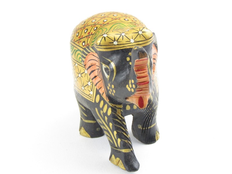 Slon dřevěný malovaný z Indie 9 cm