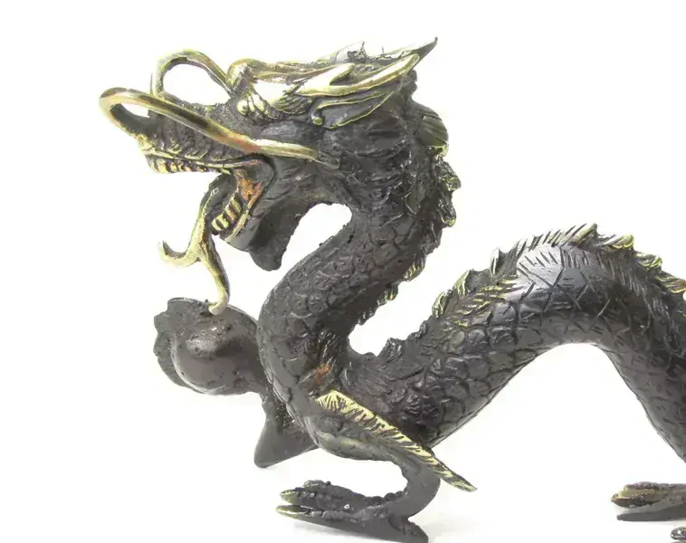 Kovový drak 26 cm tmavý