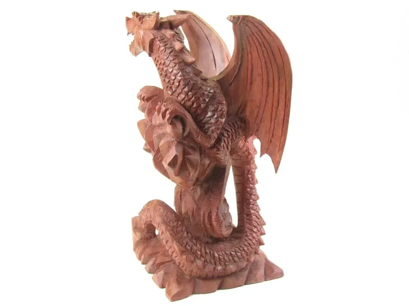 Dřevěný drak saurus 32 cm 