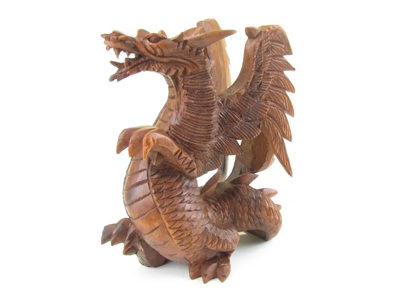 Dřevěný drak z Indonésie s křídly 20 cm