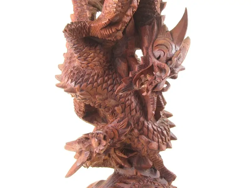 Dva dřevění draci na kmenu 37 cm