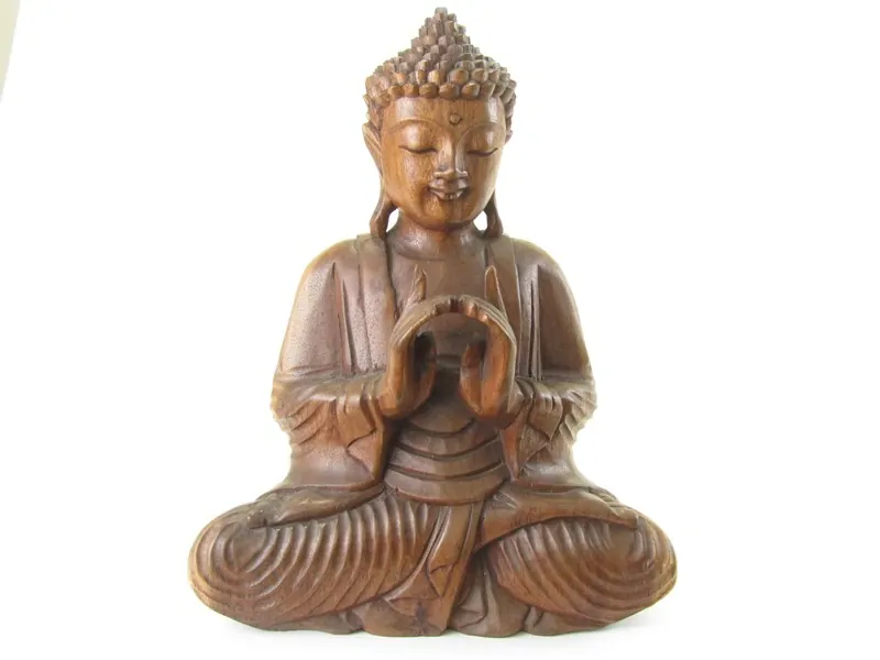 Buddha z Indonésie ze dřeva 31 cm