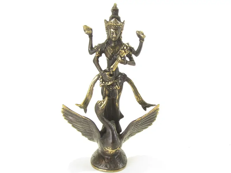 Socha Sarasvatí z kovu 26 cm 2.jakost