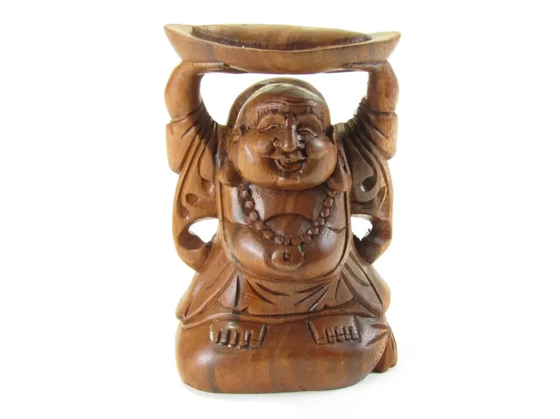 Budai dřevěný ruce nad hlavou 20 cm