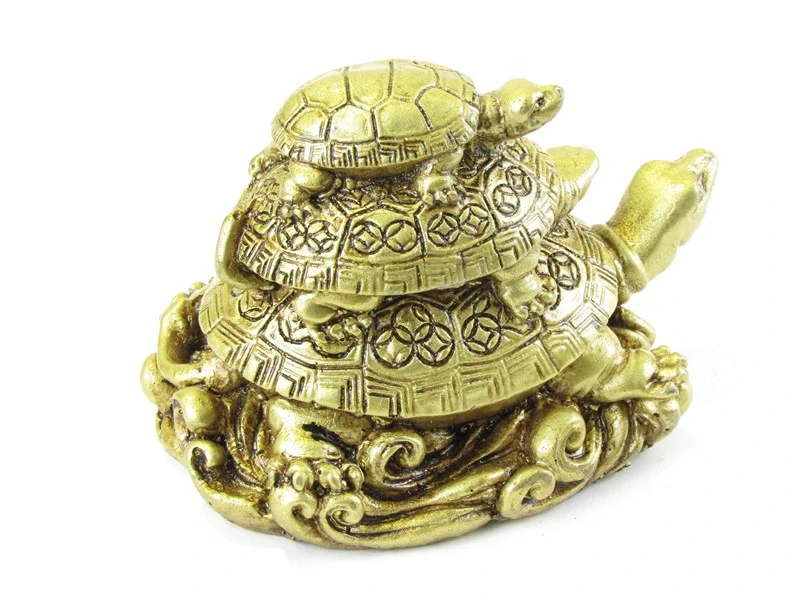 Tři želvy na sobě z pryskyřice 11 cm