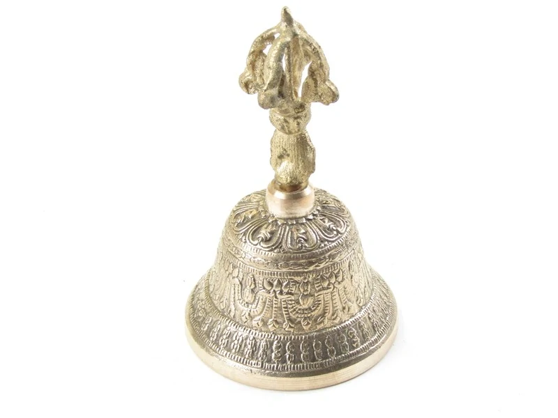 Tibetský zvon zdobený 15 cm z Indie