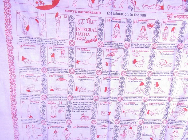 Velký fialový šál bavlněný Joga 180 cm