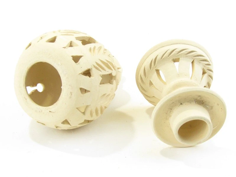 Svícen přírodní keramický