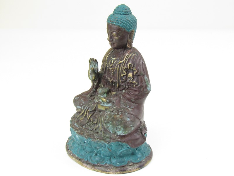 Buddha z kovu 14 cm