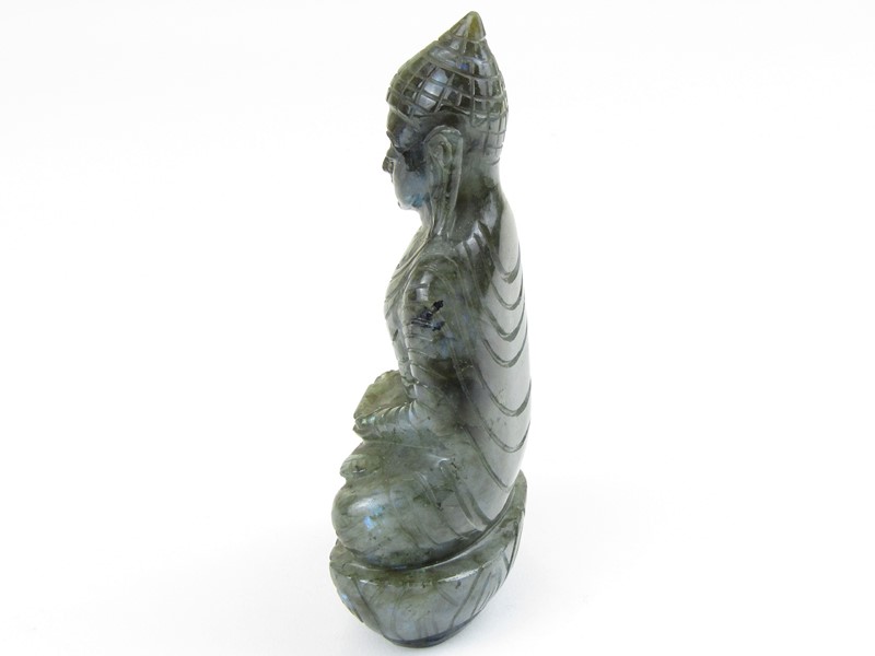 Socha Buddha z labradoritu 13 cm