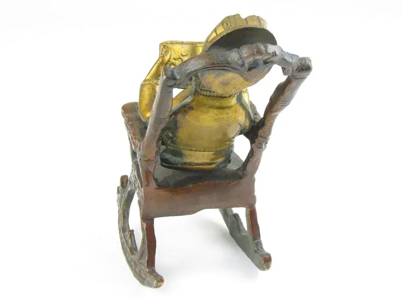 Kovová soška Ganéš v křesle 13 cm