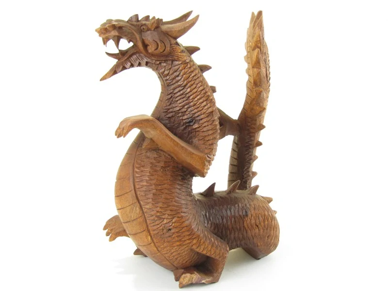 Dřevěný drak vyřezávaný 30 cm 2.jakost