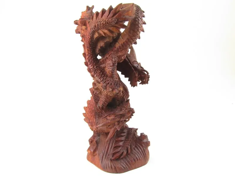 Dva dřevění draci na kmenu 37 cm