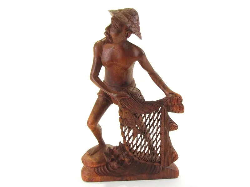 Socha rybáře z Bali 30 cm