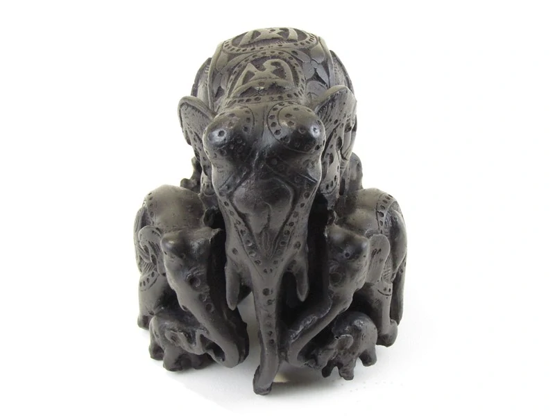 Sloní rodinka z pryskyřice 10 cm z Indie