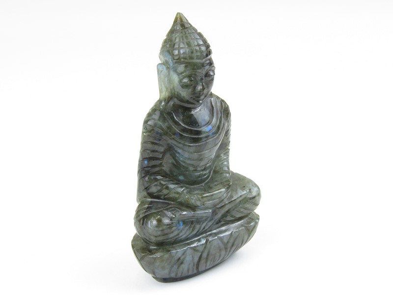 Socha Buddha z labradoritu 13 cm