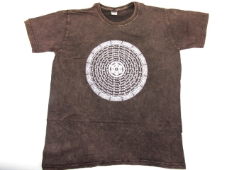Nepálské tričko hnědé s mandalou 44