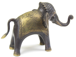 Kovový slon hnědý 21 cm