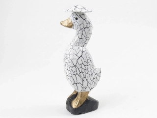 Kačenka bílá ze dřeva – 19 cm