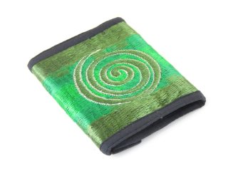 Peněženka z Nepálu se spirálou zelená