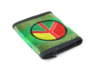 Peněženka z Nepálu zelená s hippies