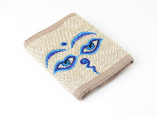 Peněženka konopná s Buddhovýma očima modrá