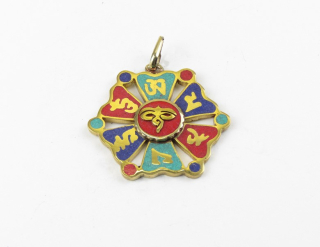 Tibetský přívěšek lotosový květ pestrý