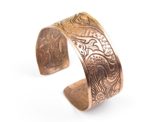 Náramek z Nepálu z mědi s drakem