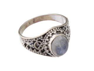 Prsten stříbrný s měsíčním kamenem 55