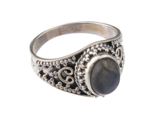 Prsten stříbrný s labradoritem 55