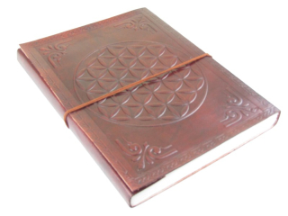 Zápisník z kůže s lotosovým květem