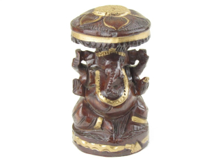 Hinduistický bůh Ganéš ze dřeva 10 cm