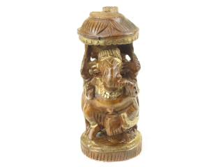 Hinduistický bůh Ganéš ze dřeva 8 cm