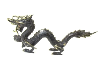 Kovový drak 26 cm tmavý