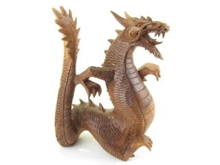 Dřevěný drak vyřezávaný 30 cm 2.jakost