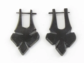 Indické náušnice trojlístek černý (pár)