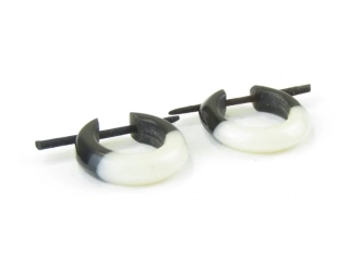 Indické náušnice kruh bílo-černé (pár)