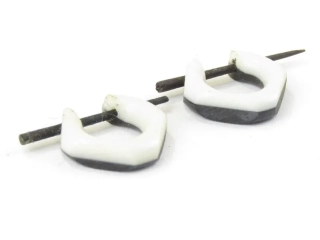 Bílo-černé indické náušnice (pár)