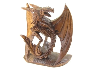 Dřevěný drak saurus 16 cm 