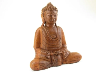 Socha Buddha ze dřeva 21 cm